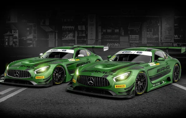 Картинка car, green, Mercedes, supercar, speed, fast, racer, FIA, Mercedes Amg GT3, Amg GT3