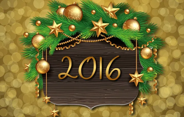 Картинка украшения, шары, елка, Новый Год, Рождество, golden, balls, New Year, Xmas, decoration, Happy, 2016