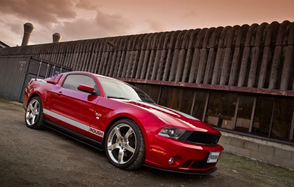 Картинка Mustang, Ford, red, 2011, Roush, Stage
