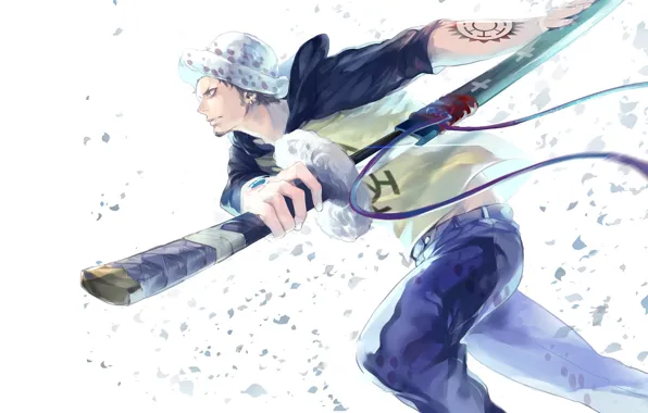 Картинка меч, аниме, арт, парень, One Piece