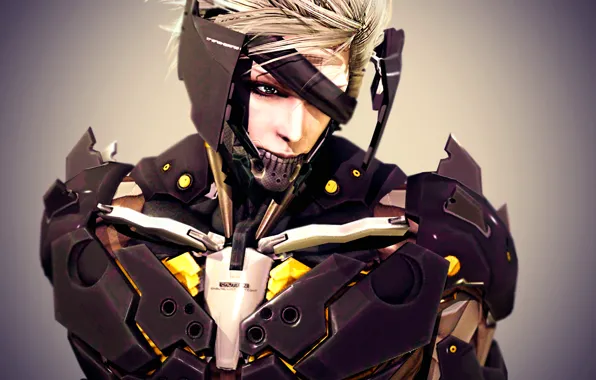 Картинка лицо, киборг, art, render, Raiden, Metal Gear Rising: Revengeance
