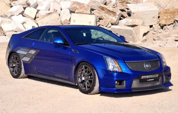 Картинка 2011, tuning, coupe, cadillac, Geiger, blue brute, cts-V