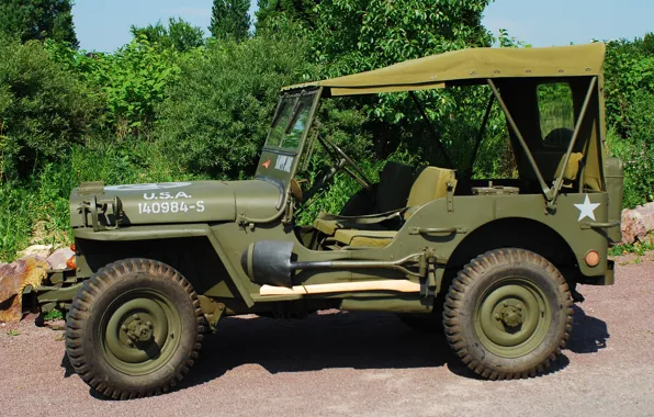 Картинка войны, автомобиль, армейский, 1944, Jeep, повышенной, проходимости, мировой, Второй, времён, &quot;Виллис-МВ&quot;, Willys MB