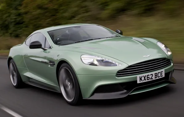 Картинка зеленый, Aston Martin, суперкар, Vanquish
