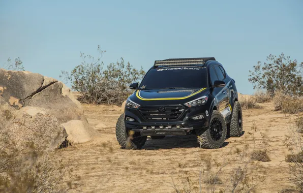 Картинка Hyundai, Rockstar, Performance, Garage, Tucson, камни пустыня