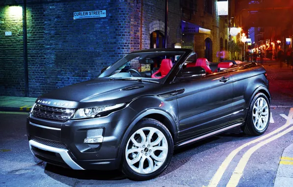 Картинка ночь, concept, джип, концепт, фонарь, Land Rover, кабриолет, range rover, convertible, кроссовер, эвок, ренж ровер, …