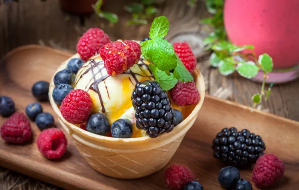 Картинка ягоды, мороженое, fresh, десерт, сладкое, sweet, dessert, berries, ice cream