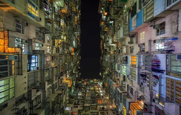 Картинка Sky, Lights, Night, Hong Kong, Quarry Bay, Peter Stewart Photography, Peter Stewart
