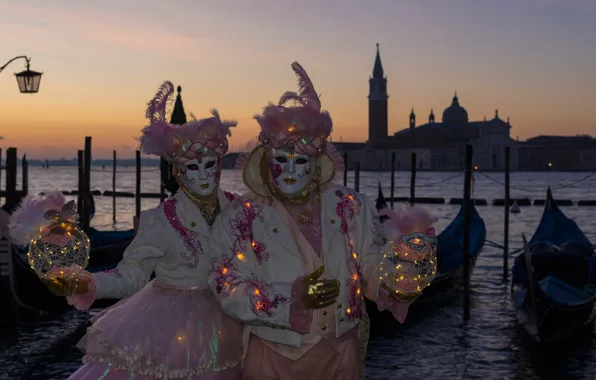 Картинка Италия, Венеция, карнавал, костюмы, маскарад