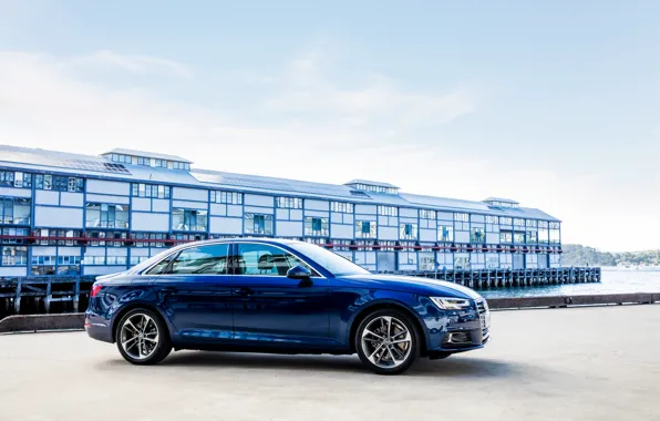 Картинка Audi, седан, синяя, 2016