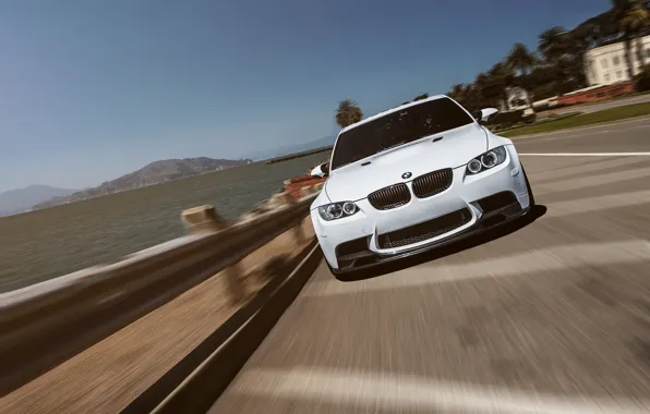 Картинка BMW, Car, White, San Francisco, Sport, Sedan, E90, Performance, Island, Treasure