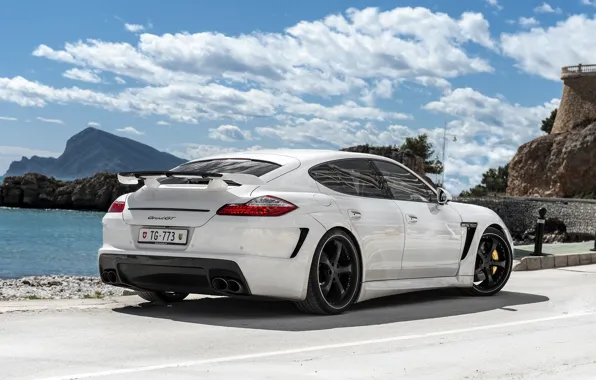 Картинка Porsche, Panamera, white, tuning