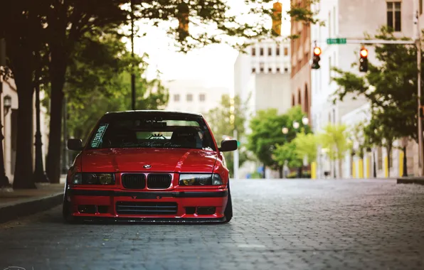 Картинка тюнинг, бмв, BMW, red, красная, tuning, E36