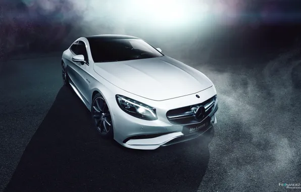 Картинка Mercedes-Benz, Car, Front, AMG, Coupe, White, S63, Ligth