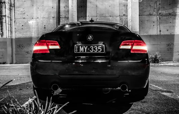 Картинка бмв, BMW, черная, black, E90, 3 серия, 335