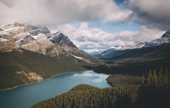 Картинка горы, долина, Канада, озёра