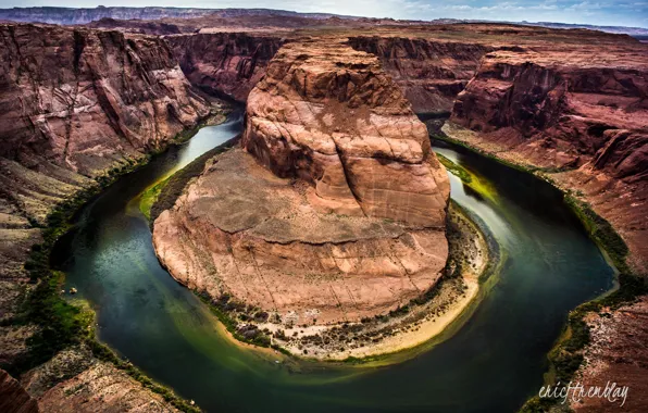 Картинка природа, скалы, каньон, река Колорадо, Подкова, Horseshoe Bend, Grand Canyon National Park