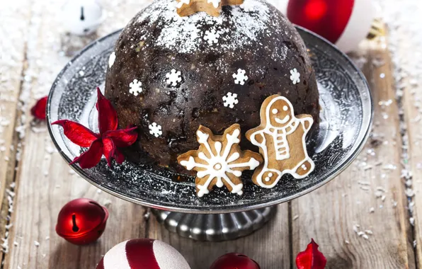 Картинка печенье, Рождество, пирог, украшение, Christmas, выпечка, chocolate, New Year, cookies, decoration, pie, Baking