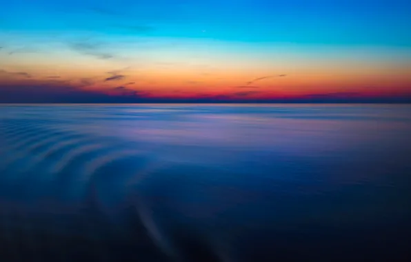 Картинка twilight, sea, ocean, sunset, seascape, dusk, horizon, Mediterranean