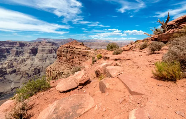Картинка sky, stone, blue, brown, mountain, grand, usa, canyon, arizona