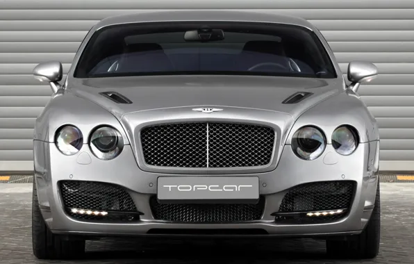 Картинка bentley, Topcar, grey, tuning, 2009, front, bullet, continental gt, mate