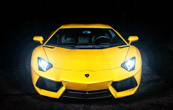 Картинка Lamborghini, Ламборджини, блик, жёлтая, yellow, Ламборгини, LP700-4, Aventador, Авентадор, LB834