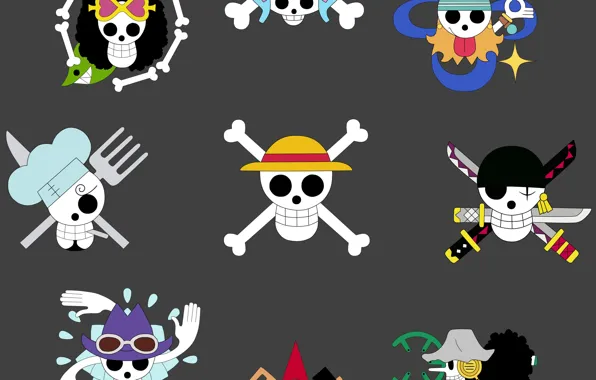 Картинка skull, game, Chopper, One Piece, pirate, anime, brook, katana, saw, ken, sniper, Robin, captain, asian, …