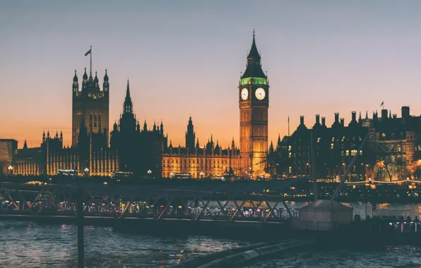 Картинка London, England, Big Ben, Palace of Westminster, Clock Tower
