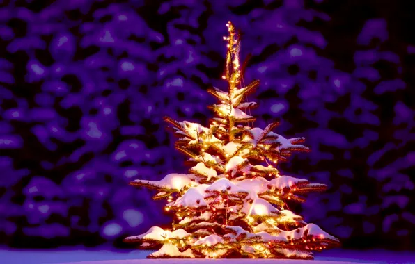 Картинка елка, ель, Рождество, Новый год, golden, Ёлка, New Year, fireworks, Christmas tree, Happy, 2015, год …