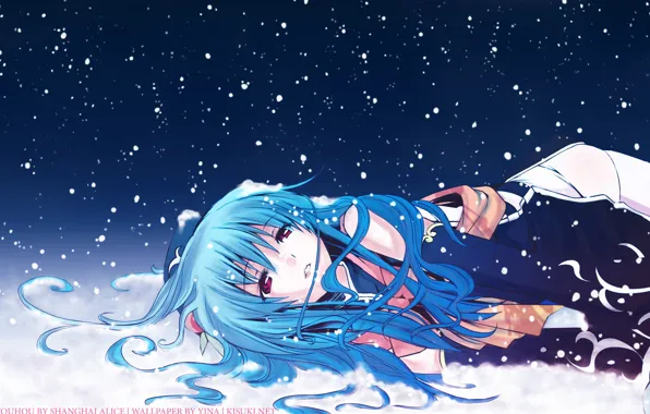 Картинка Зима, Снег, Hinanawi Tenshi, Eretto
