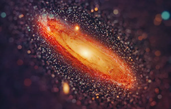 Картинка звезды, Космос, боке, Туманность Андромеды, Галактика Андромеды, NGC 224, спиральная галактика типа Sb, M 31