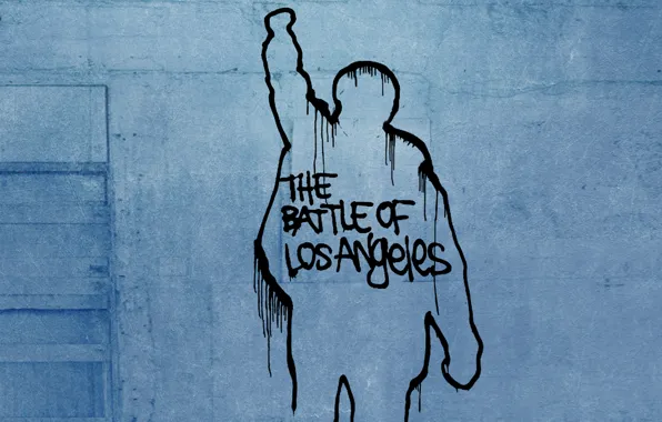 Картинка стена, надпись, рисунок, the battle of los angeles, Rage against the machine