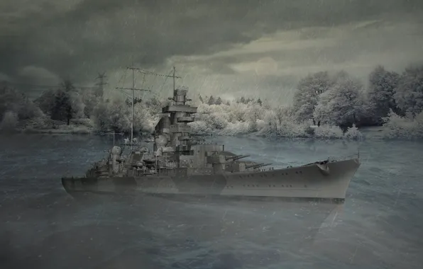 Картинка German, Water, War, Cruiser, Warship, Prinz, Eugen