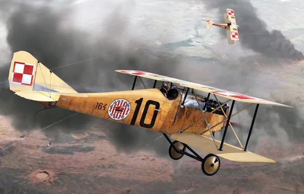 Картинка рисунок, истребитель, арт, Fighter, Ansaldo, Balilla, польские ВВС, A.1