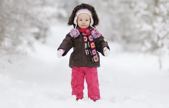 Картинка зима, снег, радость, счастье, дети, детство, ребенок, милый, пальто, красивый, beautiful, winter, snow, coat, child, …