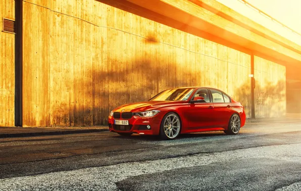 Картинка BMW, red, 335i, front, F30, Sedan, 3 Series