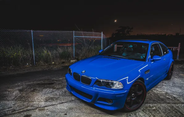 Картинка BMW, Blue, Night, E46, M3