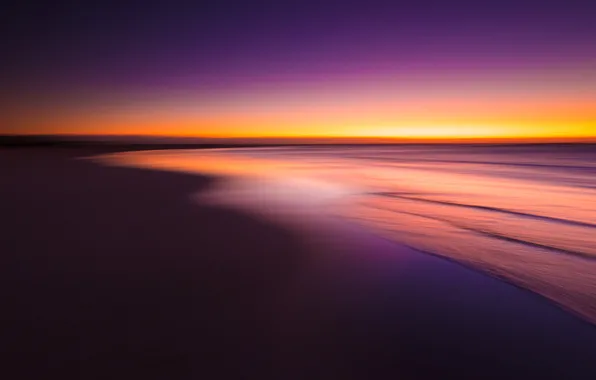 Картинка море, цвета, закат, Пляж