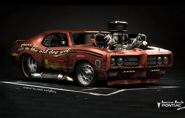 Картинка Car, Hot Rod, Pontiac GTO, American Muscle