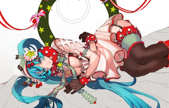 Картинка девушка, праздник, арт, Hatsune Miku, Vocaloid, Вокалоид