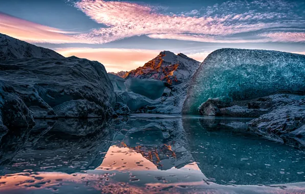 Картинка небо, лёд, Аляска