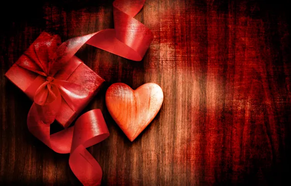 Картинка праздник, подарок, сердце, День Святого Валентина