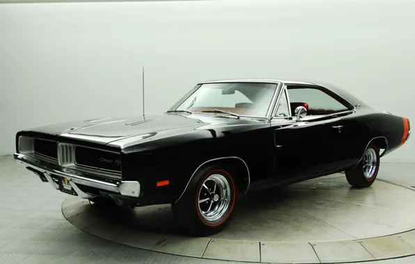 Картинка ретро, черный, 1969, мускул кар, black, додж, классика, dodge, retro, muscle car, charger, classic, чарджер