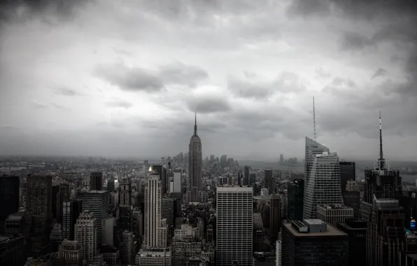 Картинка Нью-Йорк, небоскребы, джунгли, Манхеттен, New York City, Empire State Building, железо-бетонные