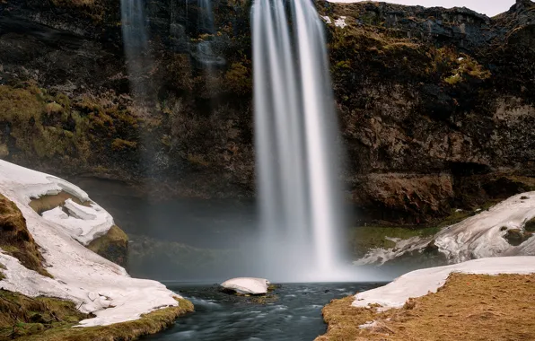 Картинка waterfall, Iceland, Seljalandsfoss