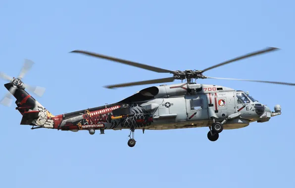 Картинка полет, вертолёт, военно-транспортный, Seahawk, Sikorsky SH-60B