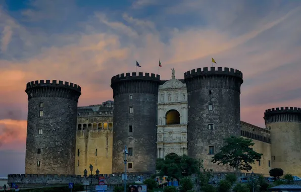 Картинка башня, Италия, Неаполь, Кастель-Нуово, новый замок
