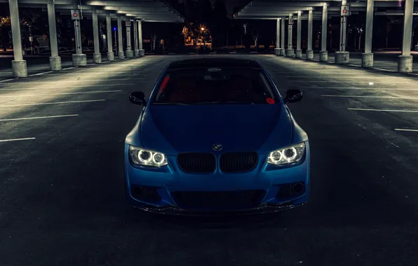 Картинка синий, бмв, BMW, матовый, front, E92, Matte, 3 серия, 3 Series, Blue Metallic