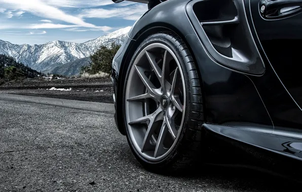 Картинка колесо, 911, Porsche, черная, диск, порше, Carrera, Turbo, каррера, 2015