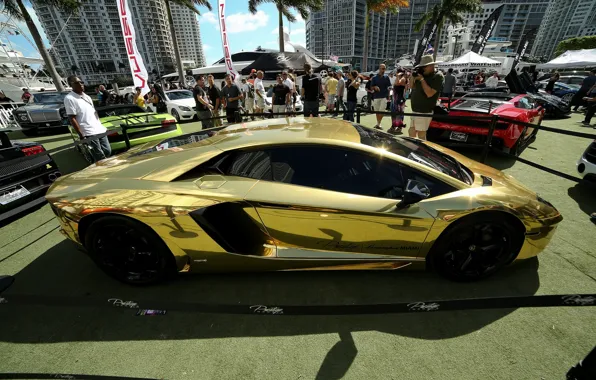 Картинка Lamborghini, золотой, Aventador, LP720-4, Lamborghini Aventador LP720-4